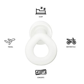 ORANDNOT 2PCS Ear Plugs, 33dB Hearing Protection Noise Canceling Sleep Earbuds, Reusable Silicone Earplugs for Concerts, Deep Concentration, Travel, with Earplug Storage Bag and Earplug Heads-White