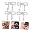 Mikinona 30pcs Silver Hollow Bowknot Nail Charms Cute Nail Accessories