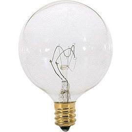 Satco A3922 130V Candelabra Base 25-Watt G16.5 Light Bulb, Clear