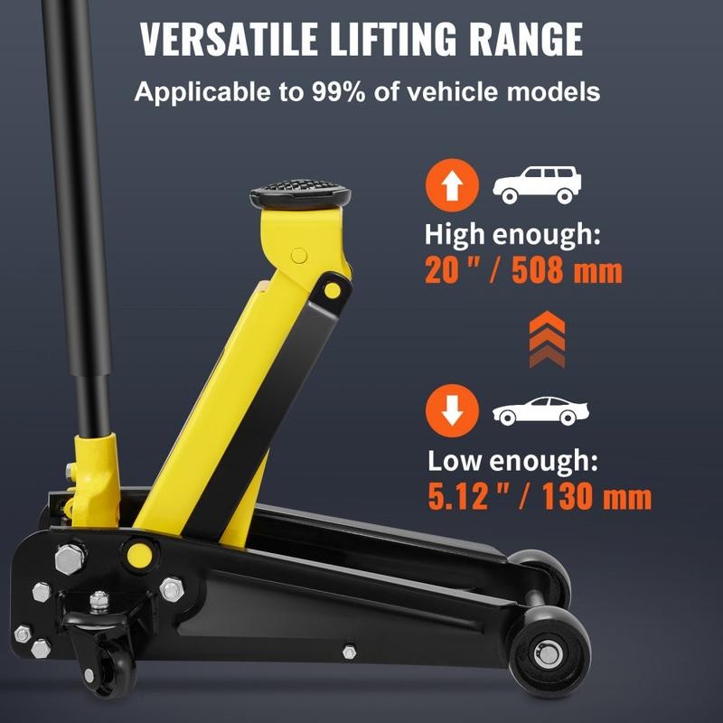Low Profile Floor Jack 3/2.5 Ton Heavy Steel Single Piston