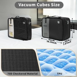 EULANT 20'' Reusable Packing Cubes for Suitcase,Small Vacuum Bags for Formal Dress on Business Trip,Waterproof Compression Storage bag Case for Travel, With IP67 Airtight Zipper & Large Opening