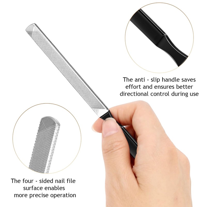 Toe Nail Files for Thick Nails,Professional Stainless Steel Nail File