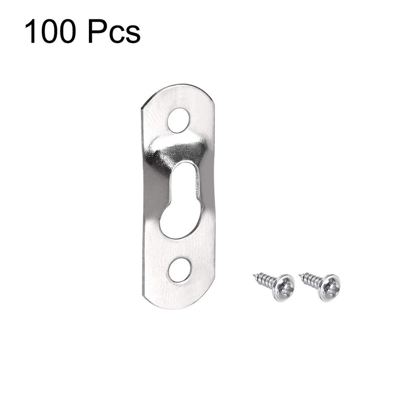 sourcing map Keyhole Hanging Plate, 37mm x 13mm Single Hole