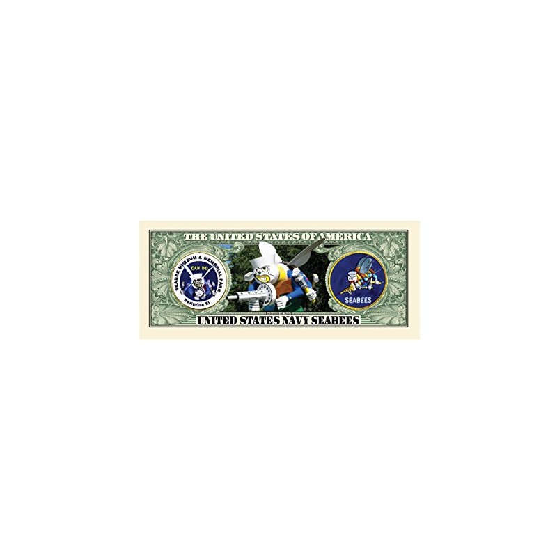 American Art Classics Seabee Million Dollar Bill in Currency Holder