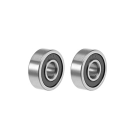 sourcing map 605-2RS Deep Groove Ball Bearings 5mm x 14mm x 5mm Double Sealed Chrome Steel P6(ABEC3) 2pcs