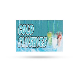 Cold Slushies Vinyl Decal 12 Inch x 16 Inch Weatherproof Heavy-Duty Adhesive Backing | Refreshing Beverages, Summer Favorites, Food Stalls | Made in USA