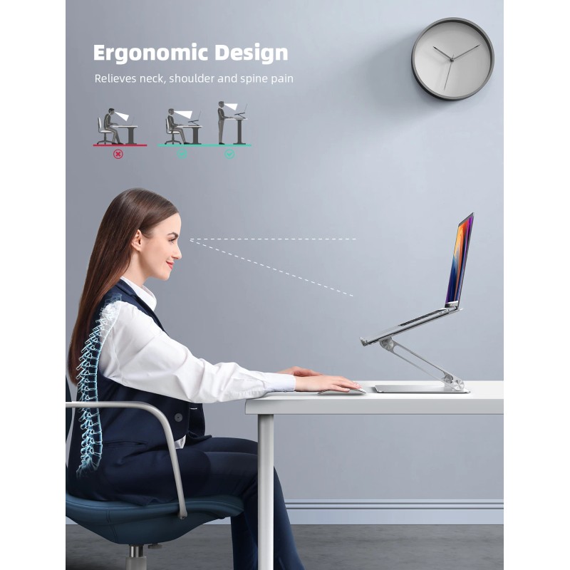 Lamicall LN09 Ergonomic Laptop Stand for Desk Adjustable Height Aluminum