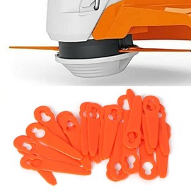 50Pcs Plastic Blades Replacement for STIHL Polycut 2-2 FSA 45 FSA 57 FSE 52, Sun Joe 24V-GT10 Lawnmower Trimmer Grass Cutter Tools Garden Lawn Mower Trimmer Blade