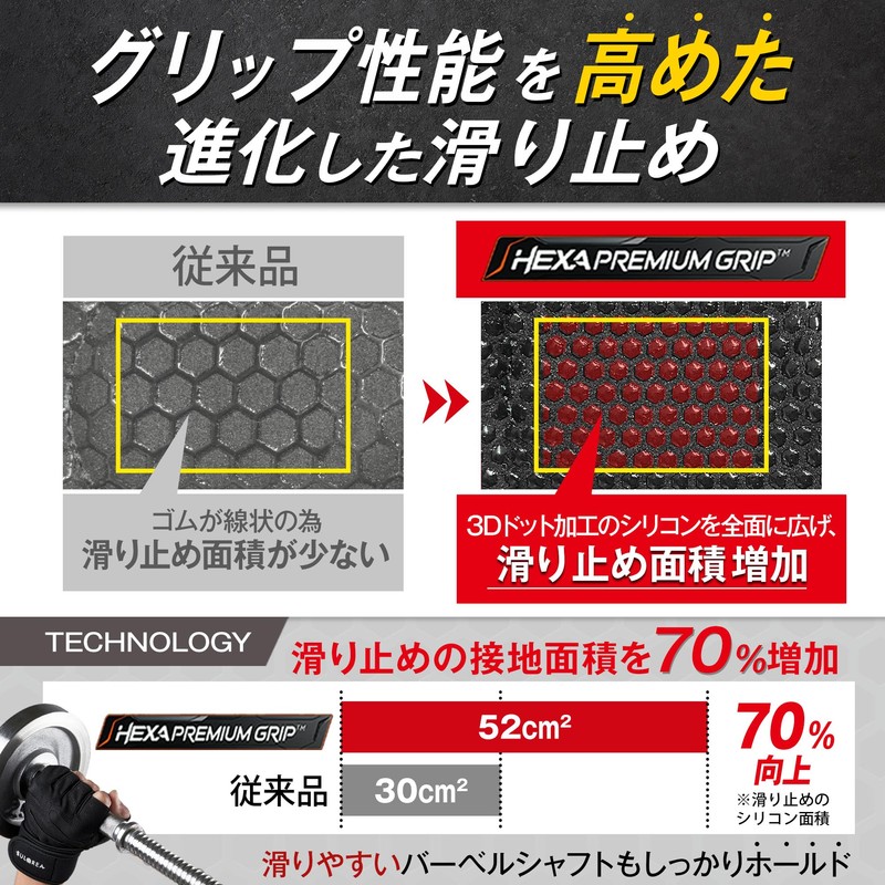BULQREA Training Gloves, Anti-Slip Area 70% Increased Blister Prevention, 3-Layer