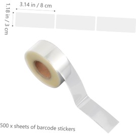 Alipis Protectores de Etiquetas Adhesivas Transparentes para Códigos de Barras de Libros de Biblioteca Película Protectora Rectangular PVC 30X80 MM Paquete de 500 Unidades para Oficina
