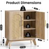Sideboard Buffet Cabinet with Storage, Rattan Storage Cabinet with Arched