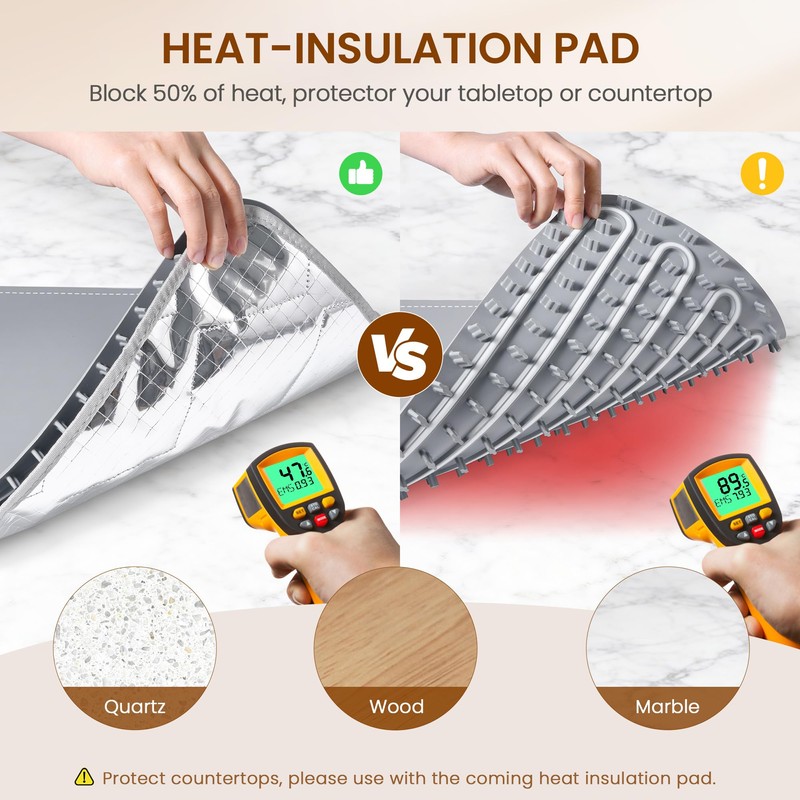 Large Food Warming Tray with Adjustable Timer & Temperature Control