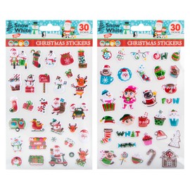 VFM e-Store - Christmas Stickers Themed Varied Designs X 1 Stocking Filler Xmas Present Celebration Festive Winter Ornaments - 24.9x14.6x0.1cm Christmas Themed