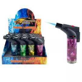 4Pack Jumbo 4" Single Jet Flame Torch Gun Lighter Refillable Lockable Peach gift