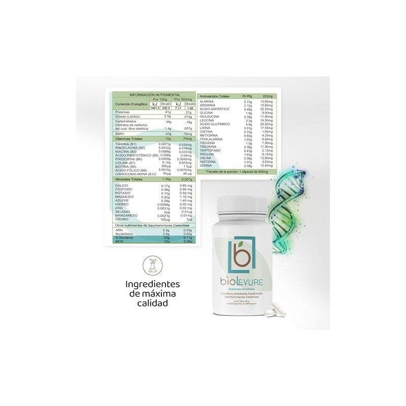 Prebiotico Probiotico Saccharomyces Cerevisae BIOLEVURE