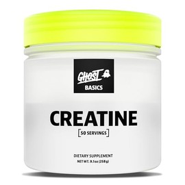 Ghost Monohidrato de Creatina en Polvo Basics para Hombres y Mujeres – Suplemento de para Entrenamiento de 5 G Creapure para Ganar Masa Muscular – Vegano, Sin Soja ni Gluten – 50 Raciones