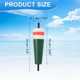 YELARXI Fishing Floats, 6 Inch Popping Floats Slip Bobbers Popping Corks Float Weighted Bobbers Fishing Tackle for Saltwater Freshwater Fishing Tackle (4 Pack, Green)