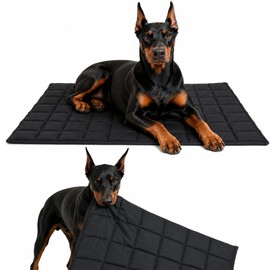Drounphi Chew Proof Dog Crate Pad – Indestructible Durable Crate Pad for Aggressive Chewers, Quilted Washable Waterproof Tough Kennel Mat, Replacement for Cage Tray, Indoor & Outdoor, 26″×39″, Black