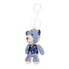 Bear Keychain Electroplate Long Bright Rhinestones Bear Keychain with Hook