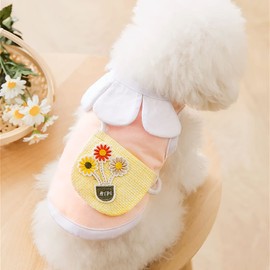 Pet Clothes Cute Dog Vest Lovely Sunflower Dog Shirt Breathable Pet T-Shirt Puppy Clothes Shirt for Pet (Large, Pink)