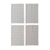 Creative Co-Op 4-Piece Woven Cotton Printed Tea Towel with Grid