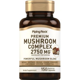 Piping Rock Mushroom Complex Capsules | 2750 mg | 150 Pills | Non-GMO | by Piping Rock
