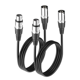 Molan Basics XLR Microphone Cable for Speaker or PA System, All Copper Conductors, 6MM PVC Jacket, Premium XLR to XLR True Shielded Wire Black(1, Style C, 3 Feet)