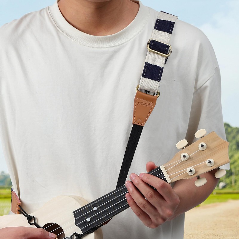 Ukulele Strap No Drill, Clip- On Adjustable Ukulele Strap, Double