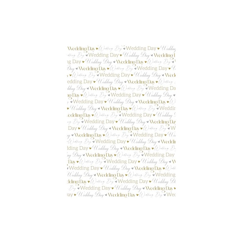 2 Sheets Wedding Day Writing Design Wrapping Paper Gold Silver