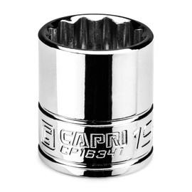 Capri Tools 19 mm Shallow Socket, 3/8 in. Drive, 12-point, Metric