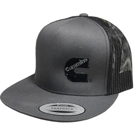 Generic Cumins Charcoal Trucker Black mesh snap Back hat Cap Flatbill Snapback, Charcoal/Black