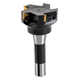 YIYIBYUS Indexable End Mill3"Cutting Diameter R8 Shank 90 Degree End Mill 5 Flutes+Key US Milling Cutter Blade with 5 Pcs TPCN32PDTR TPG32 Carbide Inserts