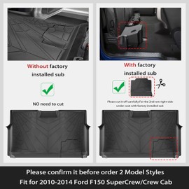 KARPAL Floor Mats Fit for 2010-2014 Ford F-150 SuperCrew, All Weather Custom Fit TPE F150 Accessories Front & 2nd Row Floor Liners