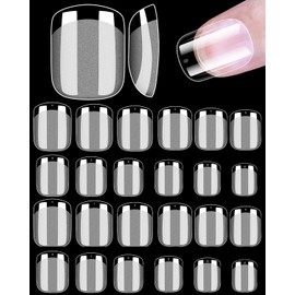 Extra Short Nail Tips,BORNBYME 120PCS Pre Buff Full Cover Shaped Nail Extenison Tips Half Matte Gel Nail Tips Acrylic False Nail Tips