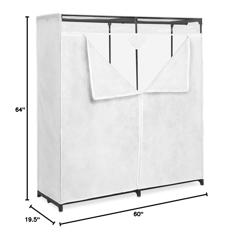 Whitmor Extra Wide 60" Clothes Closet, Durable Portable Hanging Wardrobe