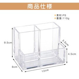CHANGJIQ Pen Stand, Transparent Acrylic Pen Holder, 3 Tier Compartment, Storage Box, Desk Top Acrylic Desk Storage Case, Small Items, Organization, Stationery, Cosmetics, Pencil Storage Case, Home