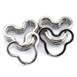 Lind Kitchen 30PCS Mickey Mouse Shape Key Rings, Crafts DIY Keychain Metal Key Rings for Home Car Office Organization, Arts Crafts Projects (Nickel)