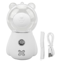 Nano Mist Sprayer Cute Bear Shape 300ML USB Humidifier Skin Moisturizing Facial Mister with Timing White
