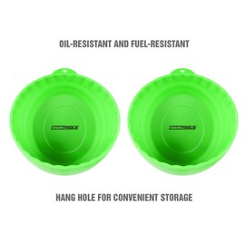 OEMTOOLS 25115 Green Magnetic Nut Cups (2 Pack), Magnetic Parts Cup, Magnetic Bowl Set, Holds Up to 5 Lbs, Oil and Fuel Resistant Nut Cup