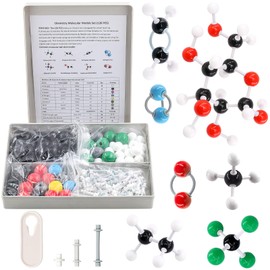 Swpeet 126 Pcs Organic Chemistry Molecular Model Student and Teacher Kit, Molecular Model Set for Inorganic & Organic Chemistry - 63 Atoms & 62 Links & 1 Short Link Remover Tool