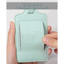 Teskyer 3 Pack Luggage Tags for Suitcases, Luggage Labels, Microfiber Leather, Strong, Durable, Noticeable, Travel Tags for Luggage, Travel Accessories, Aqua Green