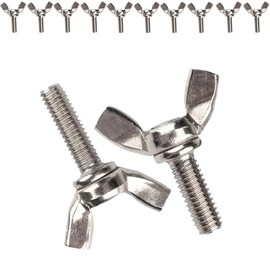 10pcs M4*10MM Butterfly Wing Bolts Stainless Steel Wing Nuts and Bolts Heavy Duty Hand Twist Tighten Fasteners Screws for DIY Tools