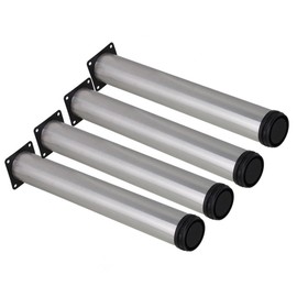Diystyle 4pcs Stainless Steel Furniture Legs 50x350mm Adjustable Round Furniture Feet Sofa Chair Replacement Furniture Parts Silver