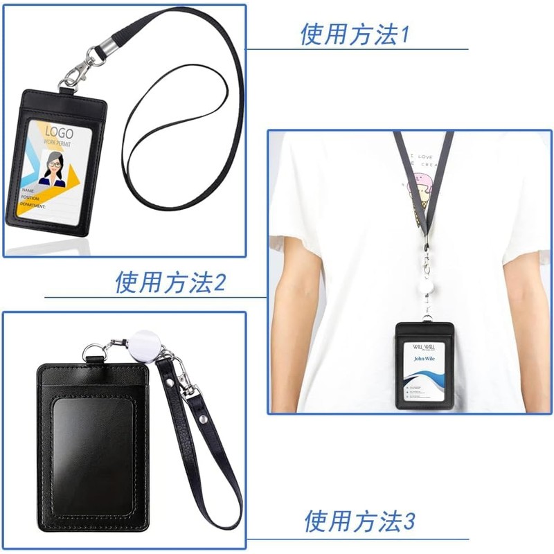 KALOLINNA ID Card Holder, Vertical Neck Hanging, Employee ID/Name Badge