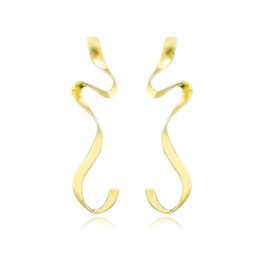 QLYOVWE S925 Sterling Silver Spiral Geometric Earring for Women Gold Irregular Abstract Geometric Earrings Chunky Spiral Dangle Earrings Hypoallergenic Gold Plated Geometric Boho Earrings (Gold)