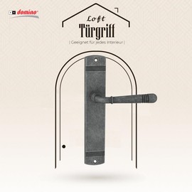 domino Loft M95 Blind Door Handle Set Long Plate Set Door Handle for Room Door, Office Door, Cellar Door & Interior Door L-Shape Door Fittings Made of Znal Nickel Antique Door Handle Set