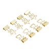 30pcs Gold Binder Clips Flower Shape Pentagonal Heart Shape Electroplating