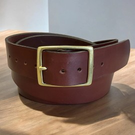Braids Holsters leather belt, full grain leather, choose belt color, brass finish buckle,