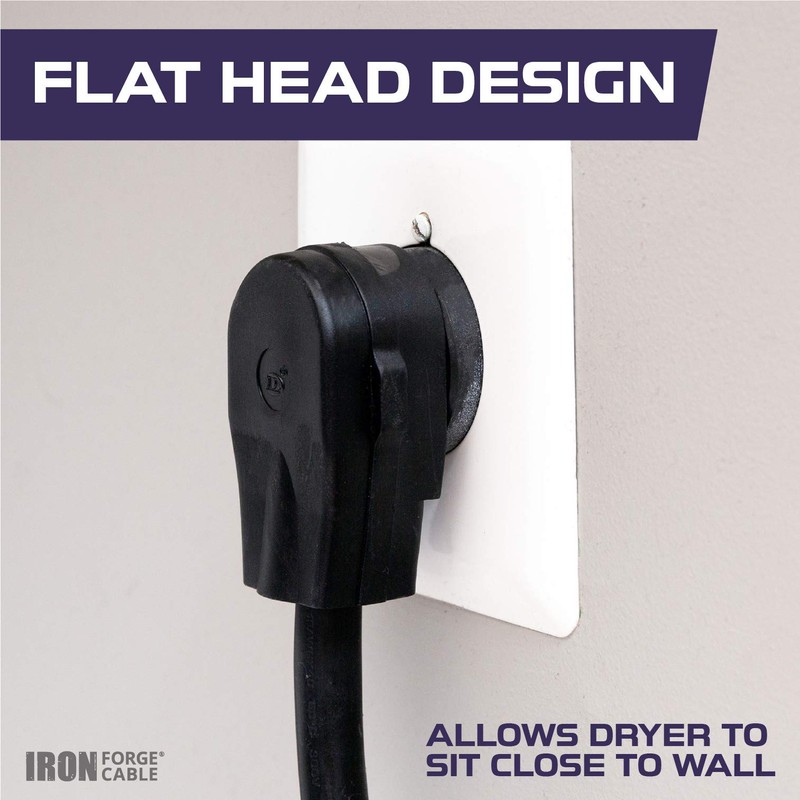 Iron Forge Cable 4 Prong Dryer Cord 4 ft, Black