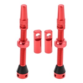 DRELD Pack of 2 Bicycle Tubeless 60 mm, 1 Pair of Presta Tubeless Valves, MTB Tube Valves, Bicycle Tubeless Presta Aluminium Alloy, Tubeless Presta Valve Stem (60 mm Red)